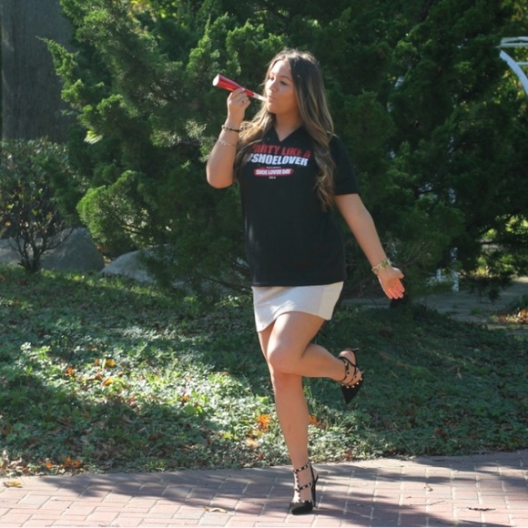 Black Suede Studded Pumps - Picture 6 of 17